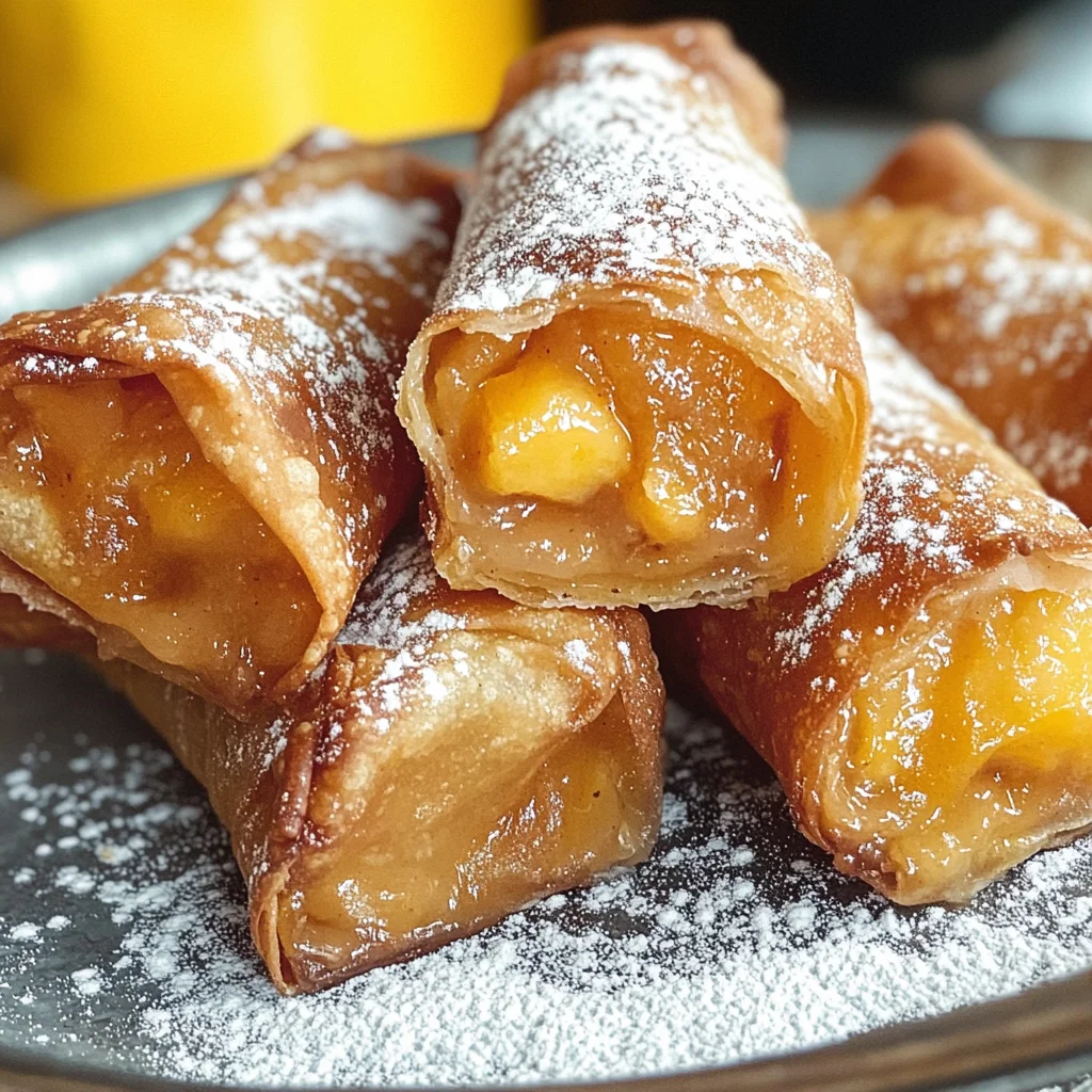 Peach Cobbler Egg Rolls