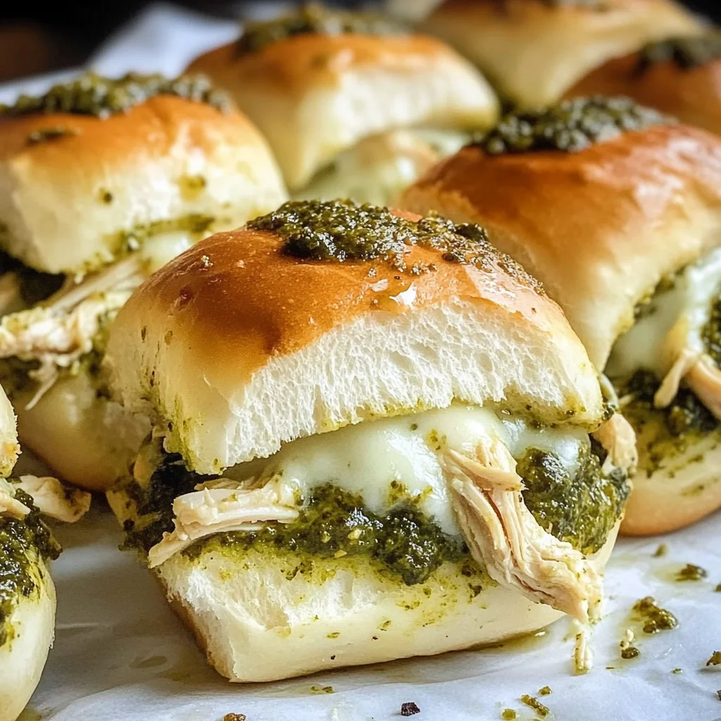 Pesto Chicken Pull Apart Sliders