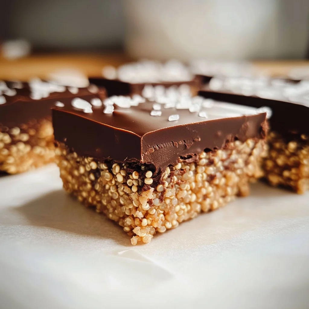 Puffed Quinoa Peanut Butter Chocolate Bars Recipe