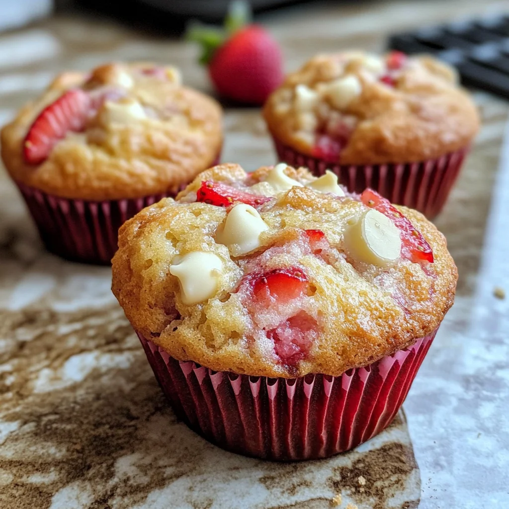 White Chocolate Strawberry Muffins Recipe