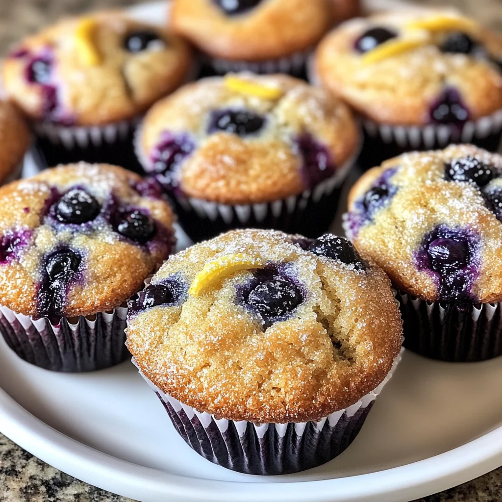 blueberry lemon sourdough muffins