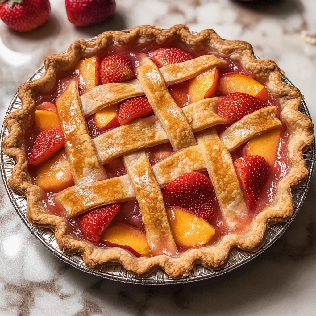 Brown Butter Strawberry Peach Pie