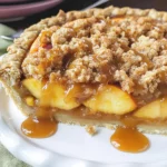 Caramel Crumble Peach Pie