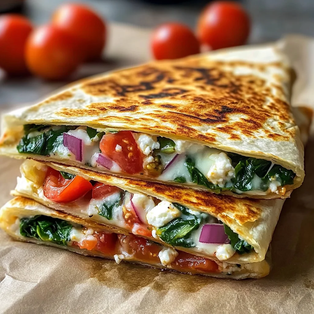 Cheesy Mediterranean Quesadilla