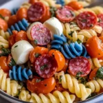 Chilled 4th of July Pasta Salad