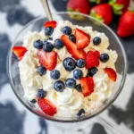 Easy Red White and Blue Cheesecake Salad