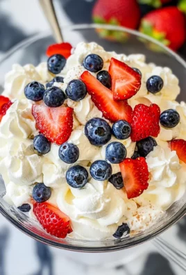 Easy Red White and Blue Cheesecake Salad