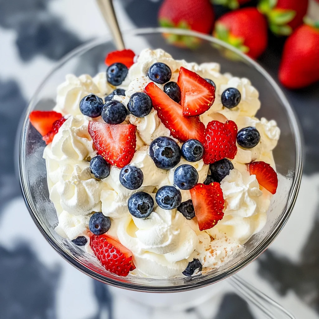 Easy Red White and Blue Cheesecake Salad