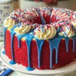 Firecracker Red, White and Blue Cake