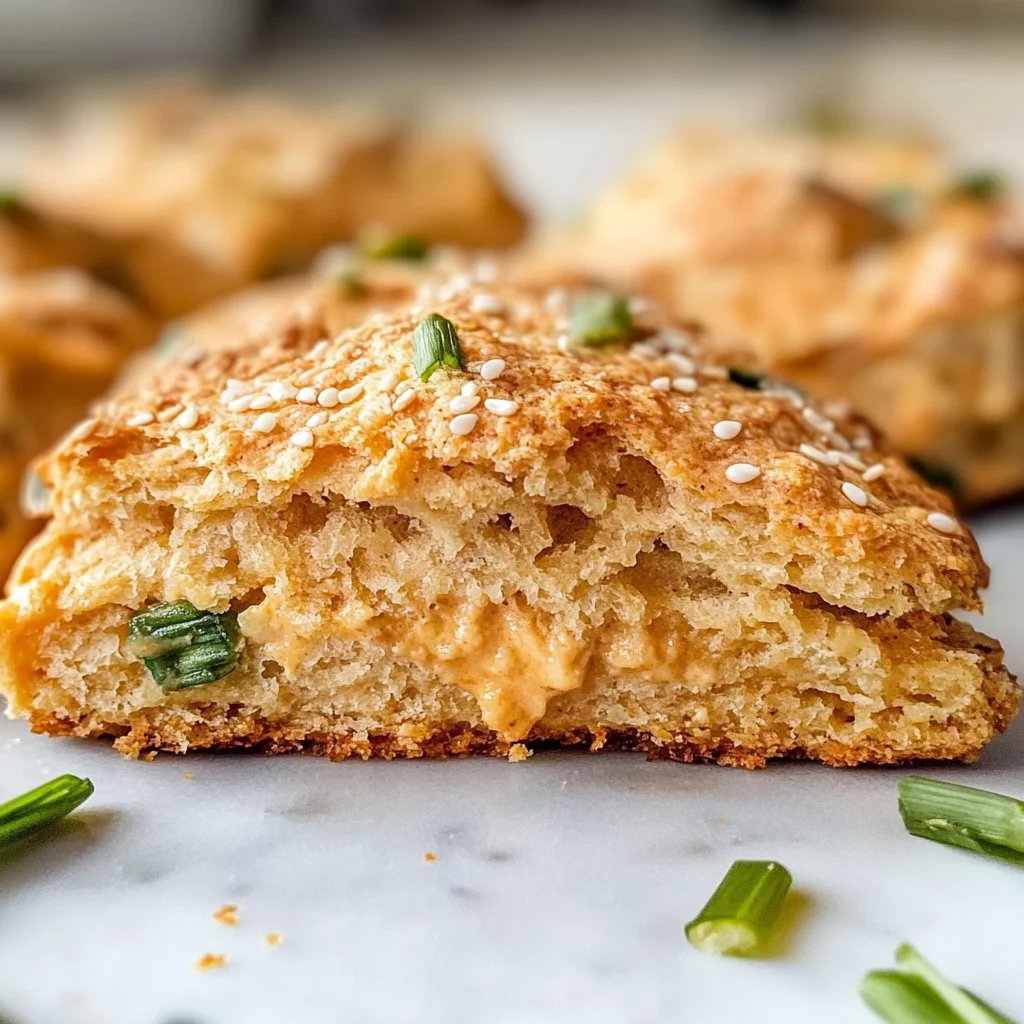 Gochujang scallion cheese scones