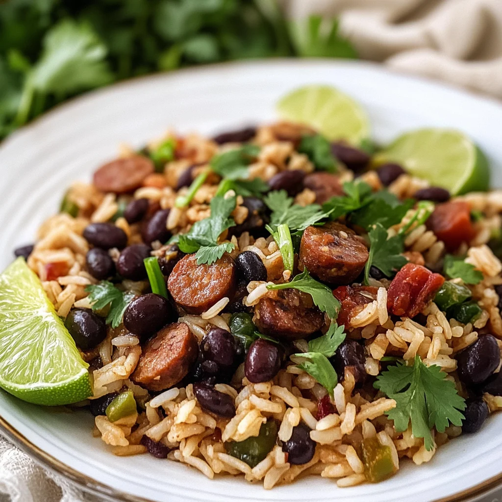 Hearty Black Beans and Rice with Sausage