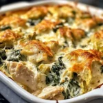 High-Protein Spinach and Artichoke Chicken Casserole