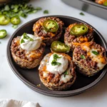 High Protein Jalapeño Popper Cheeseburger Bites