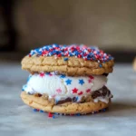 Patriotic ice cream cookie sandwich