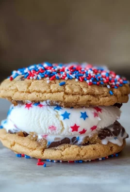 Patriotic ice cream cookie sandwich