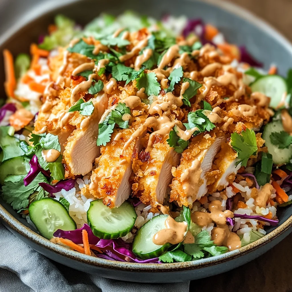 Savor Chicken Crispy Rice Salad with Creamy Peanut Dressing