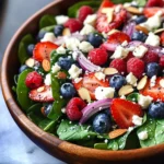 Spinach Berry Salad with Sweet Poppy Seed Dressing