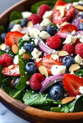 Spinach Berry Salad with Sweet Poppy Seed Dressing