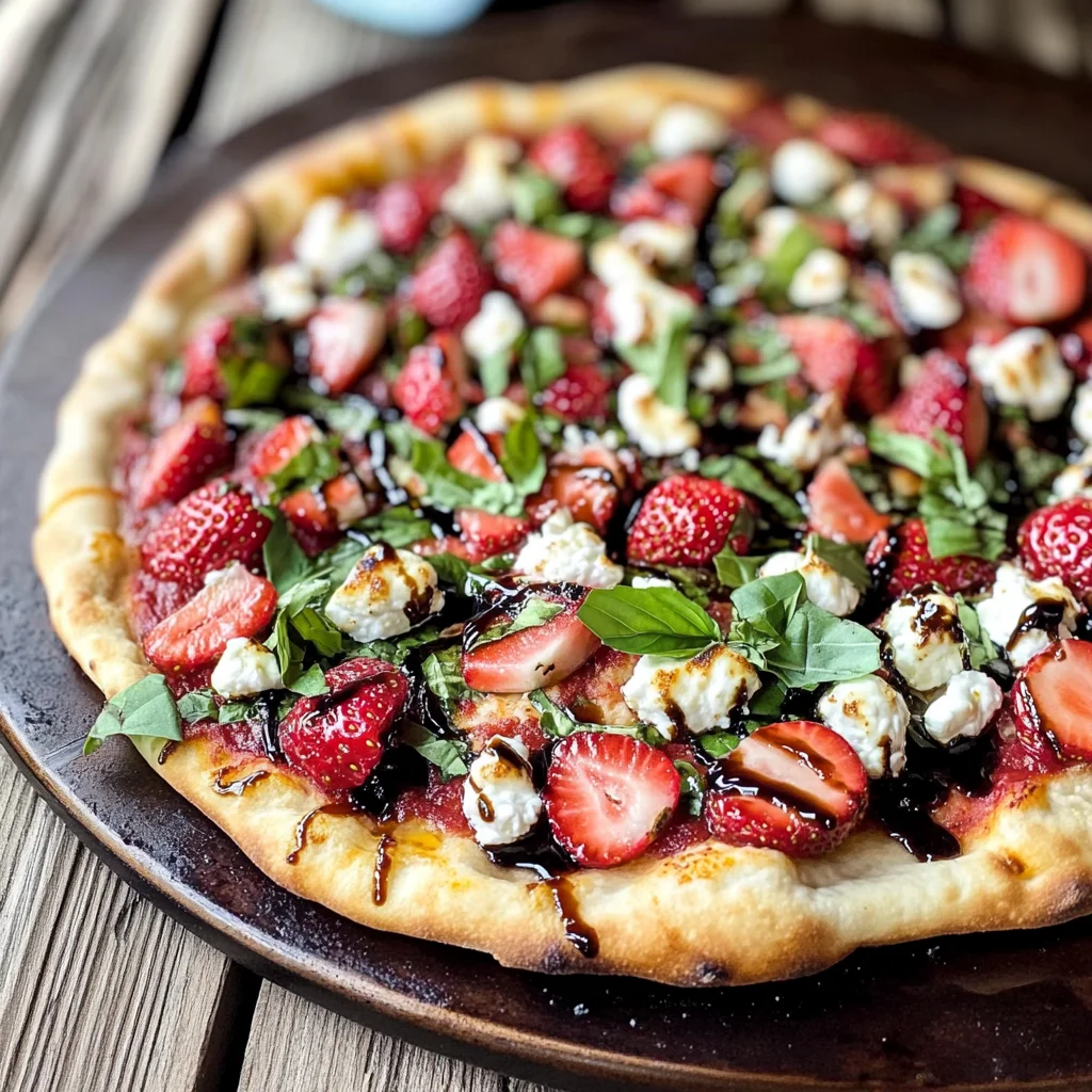 Strawberry Balsamic & Goat Cheese Pizza