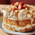 Angel Food Cake with Brown Sugar Bourbon Cream