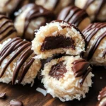 Coconut Cookie Balls with Chocolate Centers