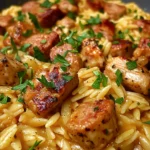 Creamy Cajun Chicken and Smoked Sausage Orzo