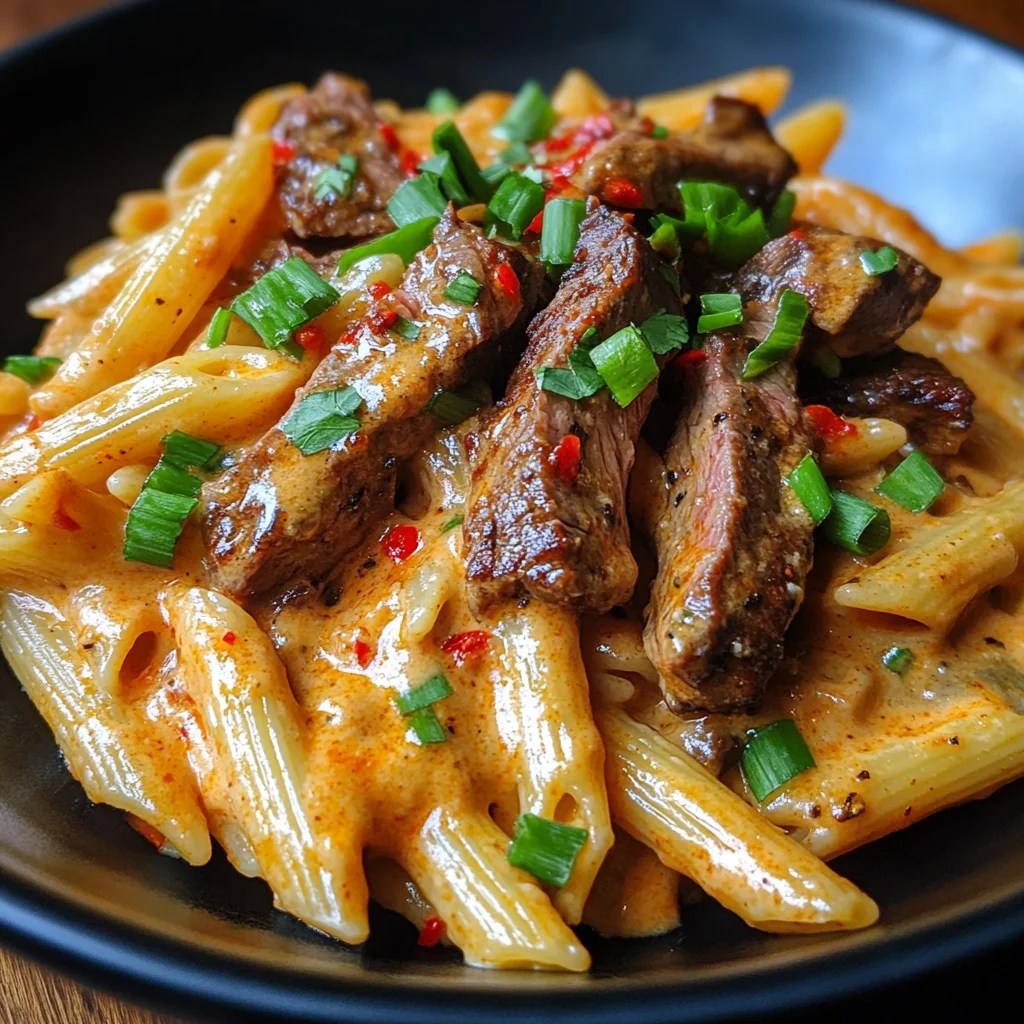 Creamy Smoky Cajun Buffalo Pepper Jack Steak Penne