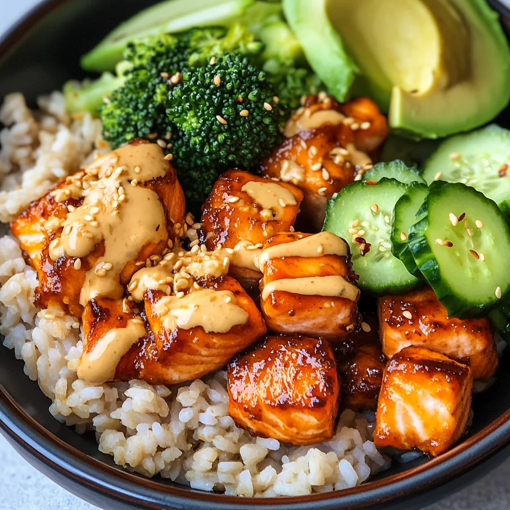 Crispy Bang Bang Salmon Bites Bowls