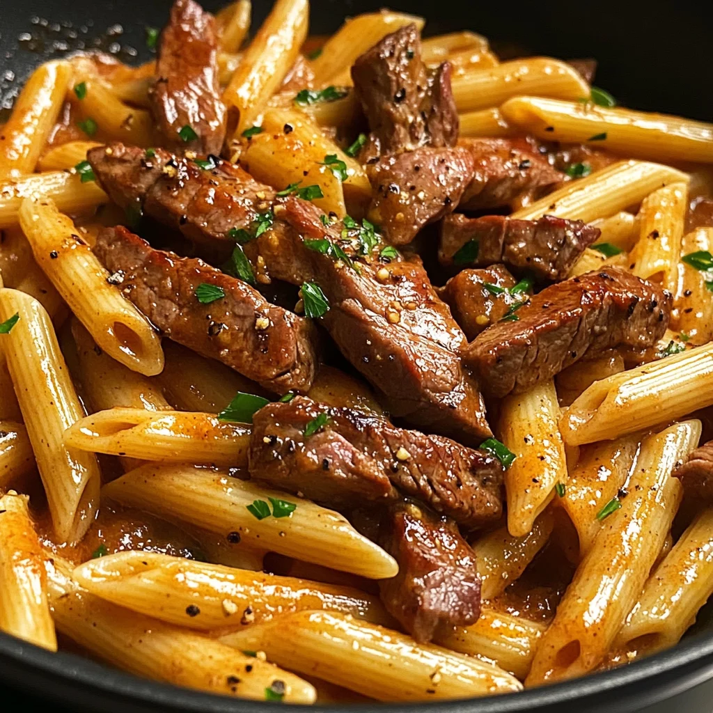 One-Pan Bold Honey BBQ Steak Penne