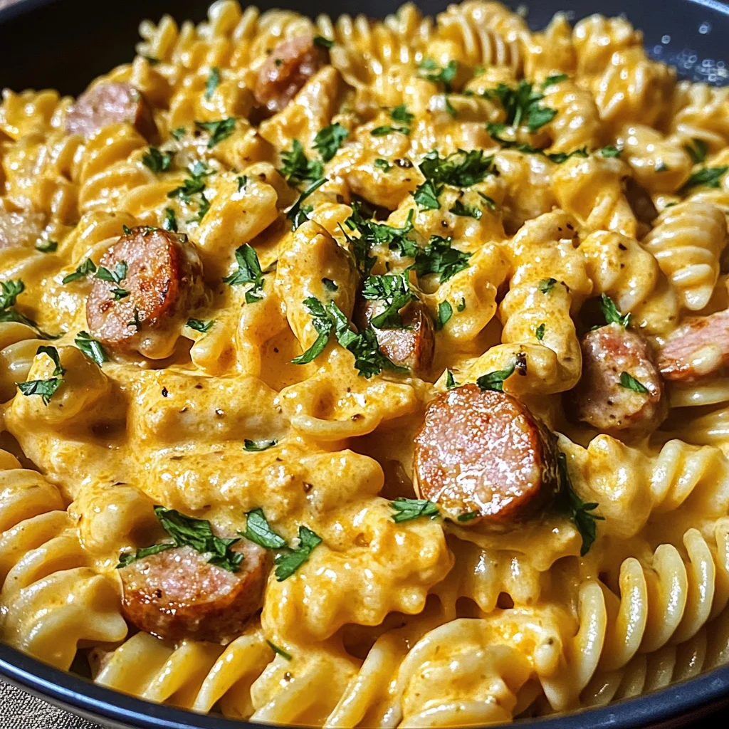 One-Pot Cheddar Ranch Chicken and Sausage Rotini