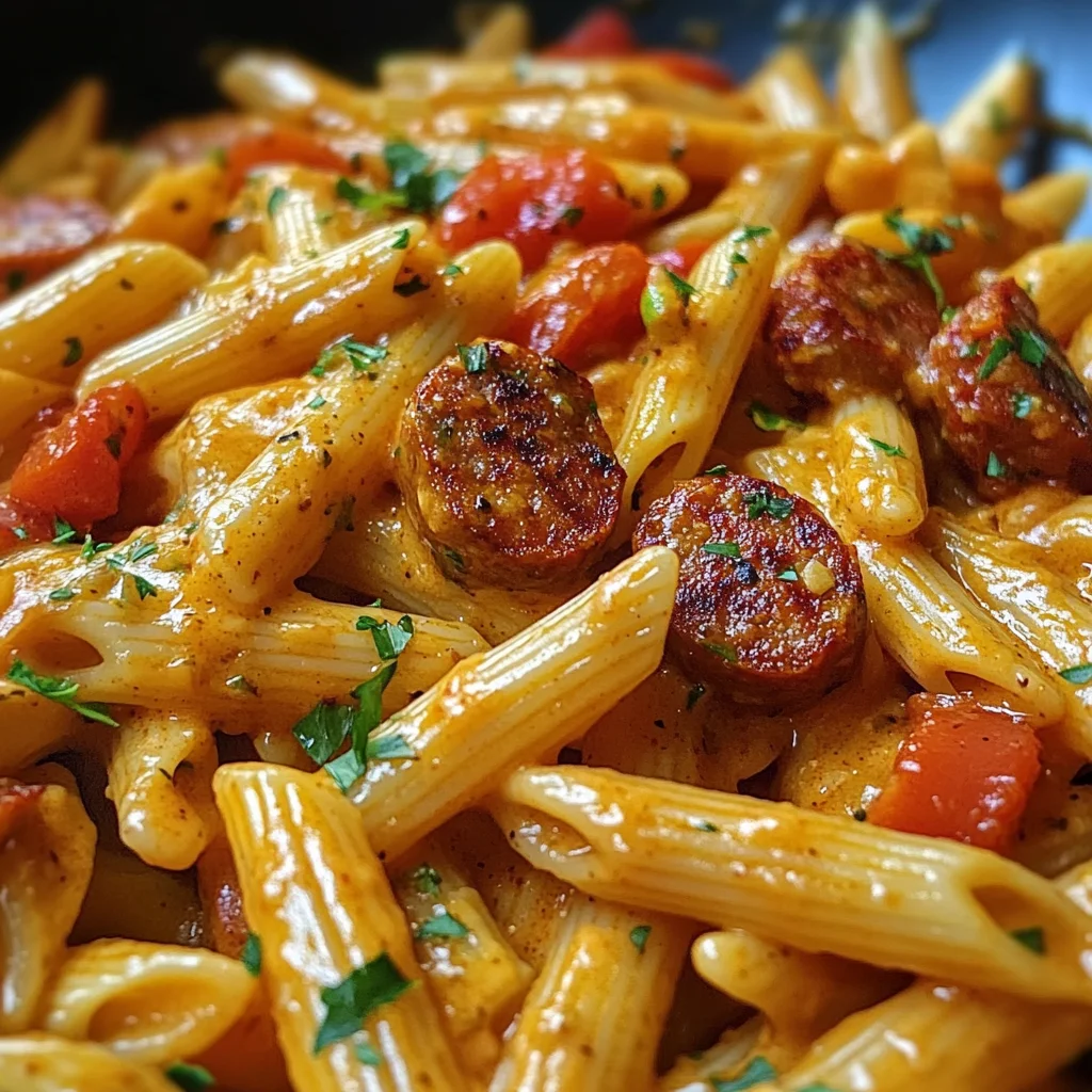 One-Pot Creamy Spicy Cajun Sausage Pasta