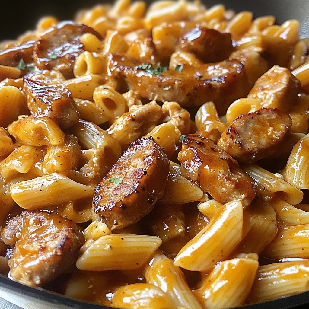 One-Pot Maple Honey BBQ Chicken & Sausage Pasta