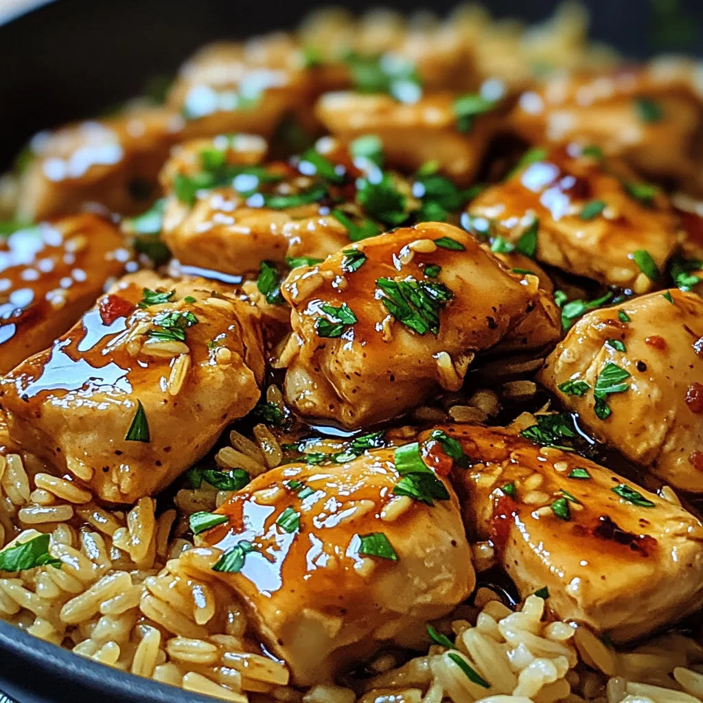 One-Pot Sassy Honey Garlic Chicken & Rice Pasta