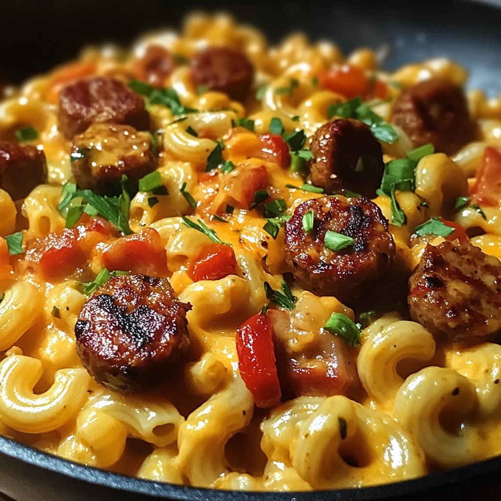 One-Skillet Smoky Cajun Sausage & Cheese Mac