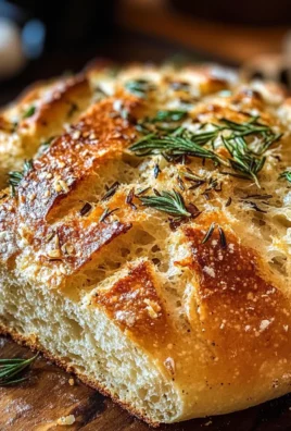 Rustic No Knead Rosemary Garlic Bread