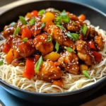Spicy Honey Sriracha Chicken with Noodles