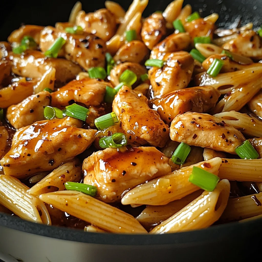 Sticky Honey Garlic Chicken Penne Skillet (Easy 30-Minute Dinner)