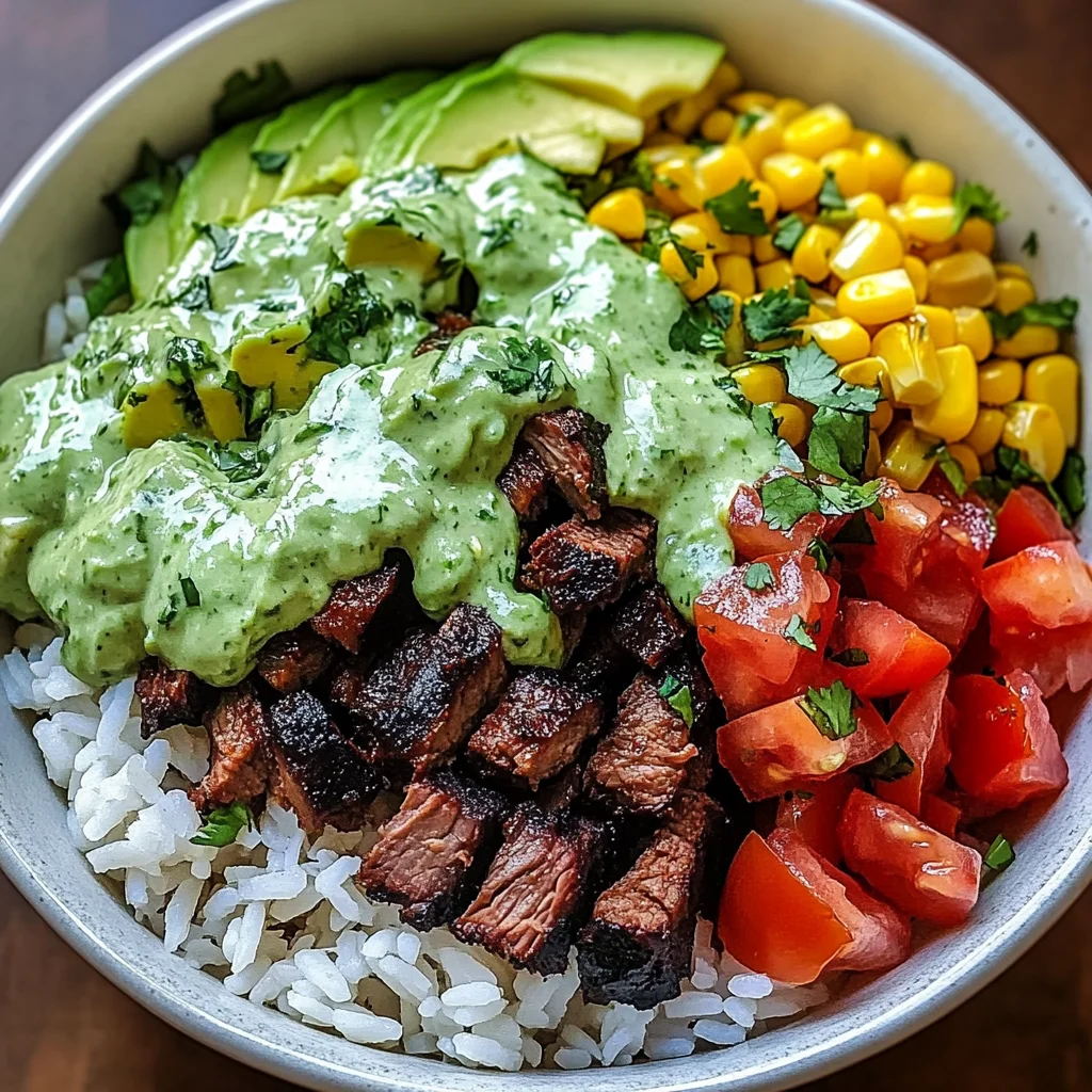 Carne Asada Bowl with Cilantro Lime Sauce will Delight You!