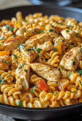 Cheesy Cajun Garlic Chicken Rotini Skillet Delight