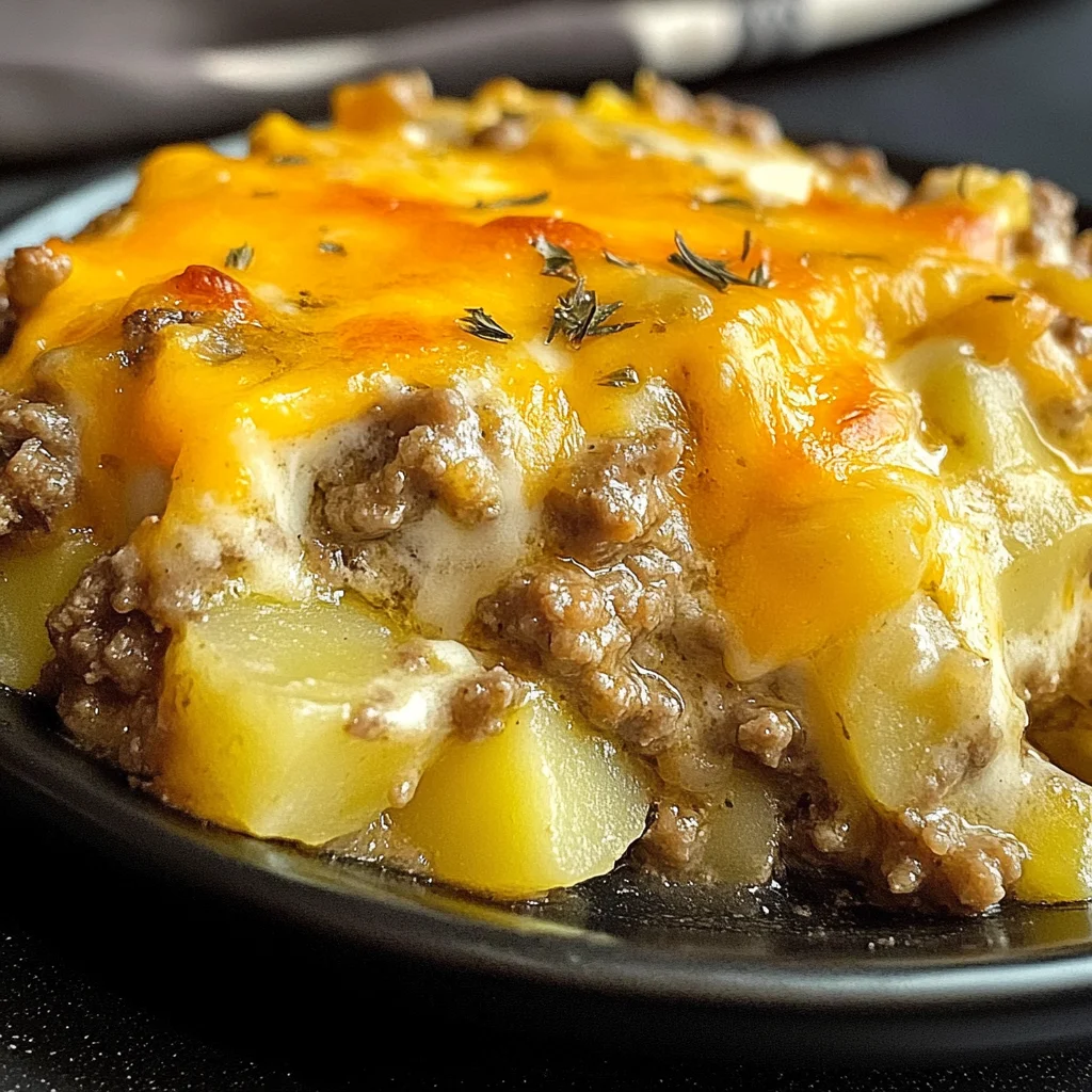 Cheesy Ground Beef & Potato Casserole
