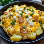 Cheesy Potato Egg Scramble
