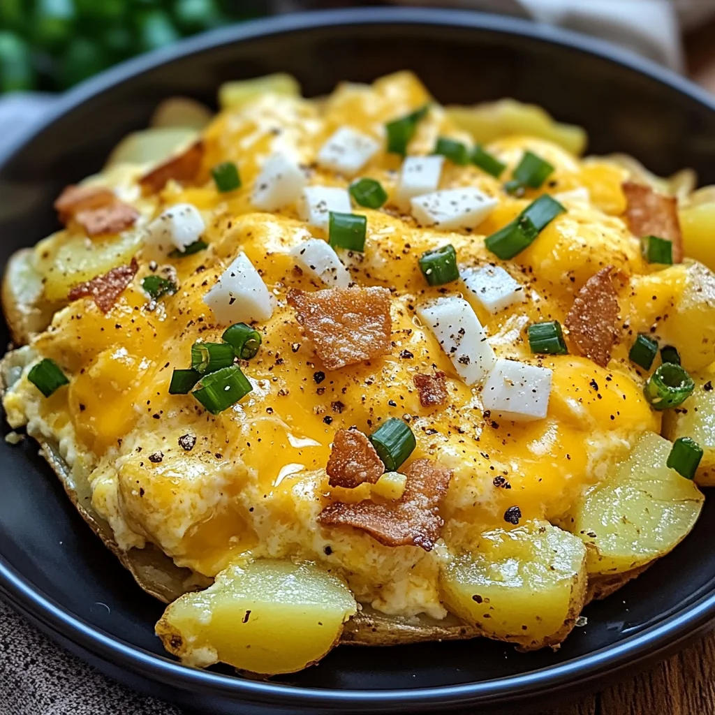 Cheesy Potato Egg Scramble