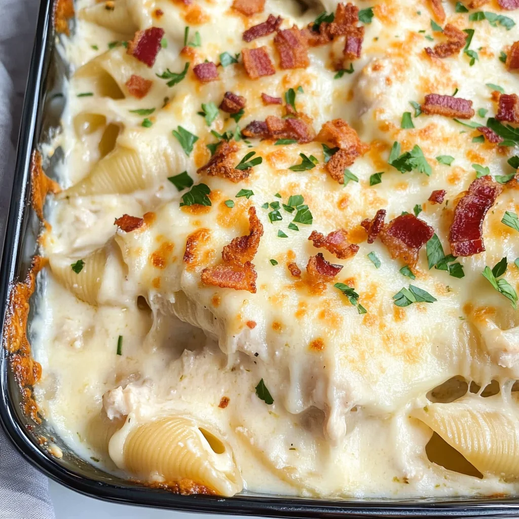 Chicken Alfredo Stuffed Shells