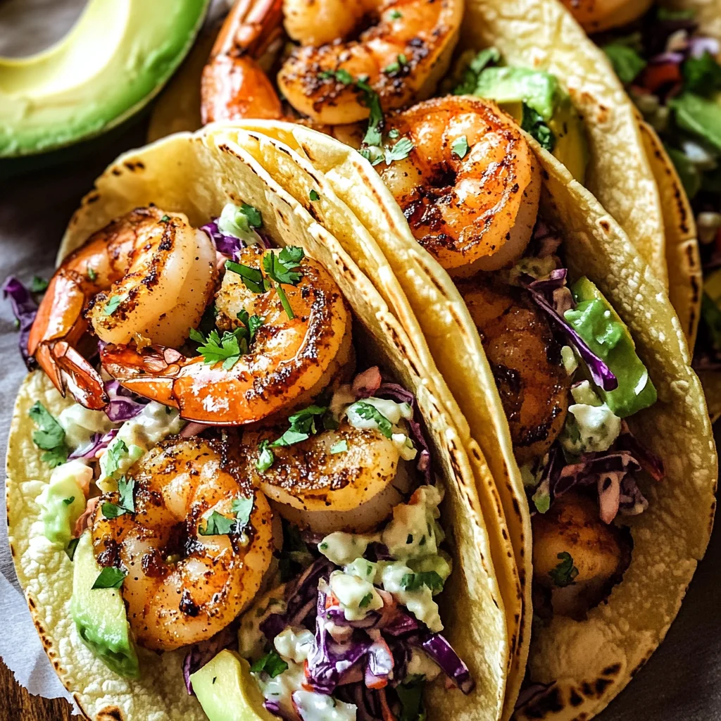Cilantro Lime Shrimp Tacos with Creamy Slaw
