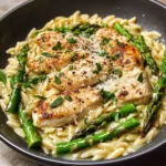 Creamy Parmesan Orzo with Chicken and Asparagus