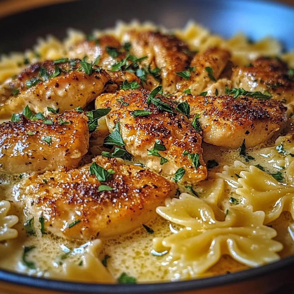 Dreamy Garlic Butter Chicken and Bowtie Pasta