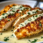 Indulgent Parmesan Crusted Chicken with Creamy Garlic Sauce