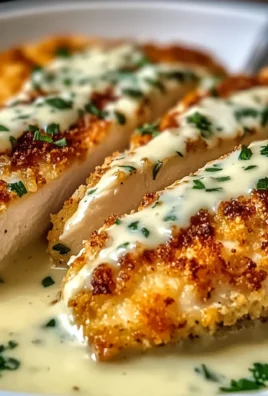 Indulgent Parmesan Crusted Chicken with Creamy Garlic Sauce