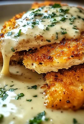 Irresistibly Delicious Parmesan Crusted Chicken with Creamy Garlic Sauce