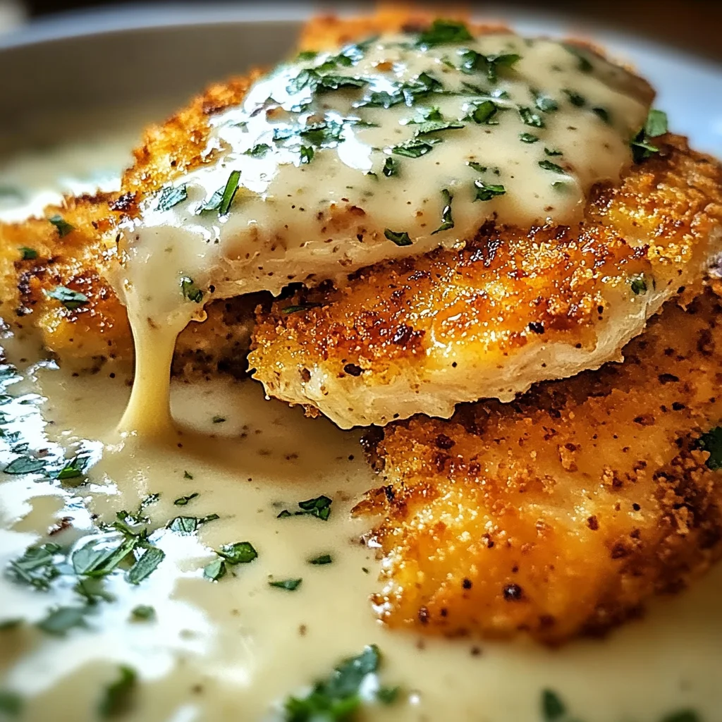 Irresistibly Delicious Parmesan Crusted Chicken with Creamy Garlic Sauce
